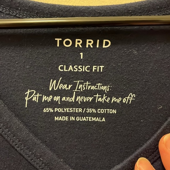 Torrid Women's Navy V-Neck Top size 1 - Picture 2 of 8